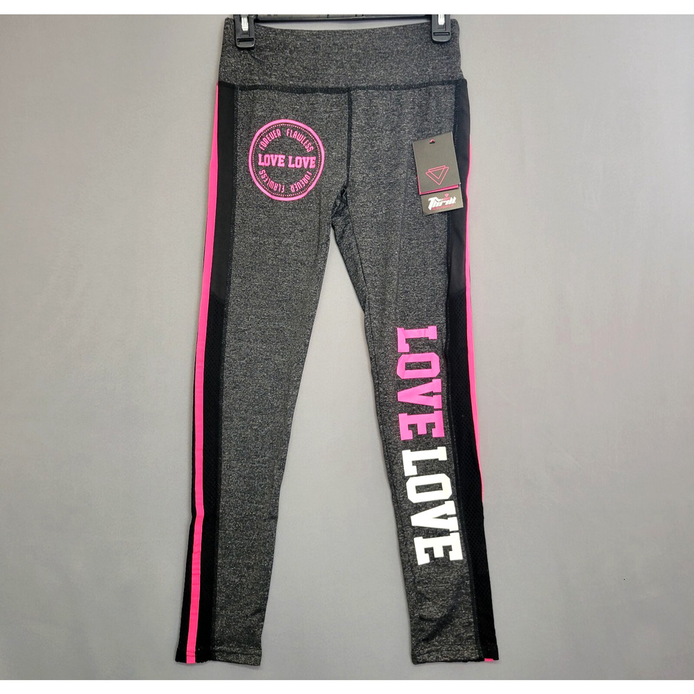 Thrill Performance Athletic Activewear Legging Pants‎ Womens Medium Gray Love